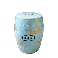 Tabouret tambour en céramique chinoise en gros avec motif de dragon doré, table d'appoint en porcelaine émaillée, modèle à motif de vase émaillé
