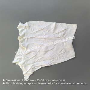 Trapos de Felpa Blancos Reciclados 100% Algodón, Uso Industrial, 10 kg de Trapos de Felpa Blancos para Limpieza - Product Image 3