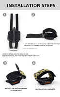 INTRO7 JP001 Sangles de pédale de vélo antidérapantes brodées avec des animaux du zodiaque, ceinture de pédale pour BMX, vélos tout-terrain, vélos de montagne