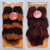Lot de 7x de Cheveux Afro Marley Kinky en Gros, Durables et Doux, pour Tissage, 16 pouces, 220g, Fibre Protéinée, Ondulés Naturels, Couleur Teintable