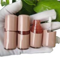 Tube de brillant à lèvres vide double couche rond de 3 ml, rose, court, épais, unique, joli et attrayant, sans MOQ, en stock, prêt à être expédié