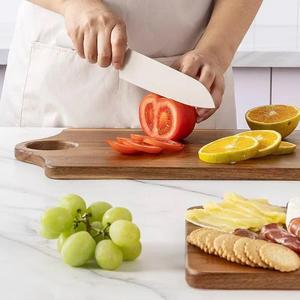 เขียงไม้อะคาเซียสำหรับหั่นพิซซ่าขนมปังผลไม้ถาดซูชิอุปกรณ์สำหรับใช้ในครัวกันลื่นที่แขวนได้ - Product Image 2