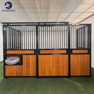 Establo para <span class=keywords><strong>Caballos</strong></span> Clásico con Recubrimiento en Polvo, Permanente y Duradero, con Techo Prefabricado, Establos Resistentes para Granjas Ecuestres - Product Image 3