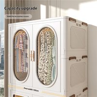 Armoire de rangement pliable double détachable, moderne, écologique, en plastique, multi-niveaux, grande capacité, pour vêtements – Meilleure vente