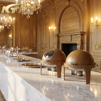 Réchauds de buffet professionnels en acier inoxydable 6L, chauffe-plats à alcool pour traiteur, équipement de restauration A++ réglable