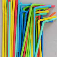 Pailles en acide polylactique biodégradables de 6 mm de diamètre pour un usage unique dans l'eau, les boissons, le café, les jus, les fêtes et les bars.