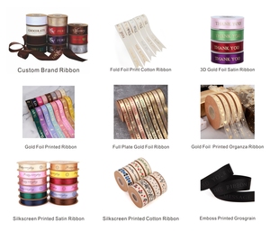 Satin de joyeux anniversaire de vente directe d'usine avec des rubans de boîte-cadeau de ruban imprimé par logo pour l'emballage - Product Image 3