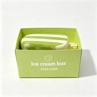 Boîte d'emballage écologique en carton blanc pour bâtonnets de crème glacée avec fenêtre transparente en PET pour les glaces et desserts, idéale pour les magasins et les plateaux alimentaires