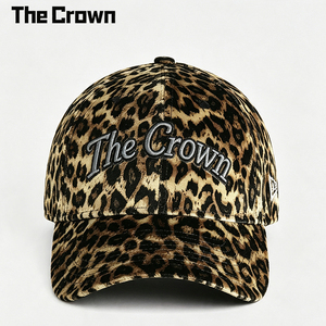 Wholesale Custom High Quality <b>Leopard</b> <b>Print</b> 6 Panel Baseball Cap Curved Brim Embroidery Logo Adjustable Unisex - Product Image 2