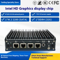 Yanling komputer kontrol industri N1141, Host Mini tanpa kipas J6412 Quad-core empat benang Celeron CPU tahan debu Firewall VPN