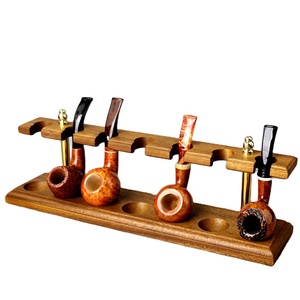 Porta pipa da fumo in noce dritta moda <span class=keywords><strong>Vintage</strong></span> 7 posti all'ingrosso porta pipa per tabacco - Product Image 1