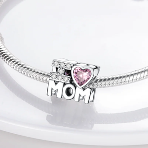 Abalorio de la <span class=keywords><strong>Serie</strong></span> Word Love, Plata de Ley 925 con Circonita Cúbica, Colgante de Música MOM, Compatible con Pulseras y Collares Originales, Joyería DIY - Product Image 3