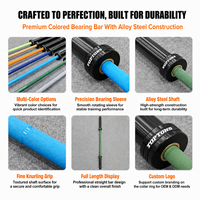 Barre d'haltères professionnelle TOPTONS en acier allié coloré, barre olympique multicolore pour l'haltérophilie et l'entraînement de force