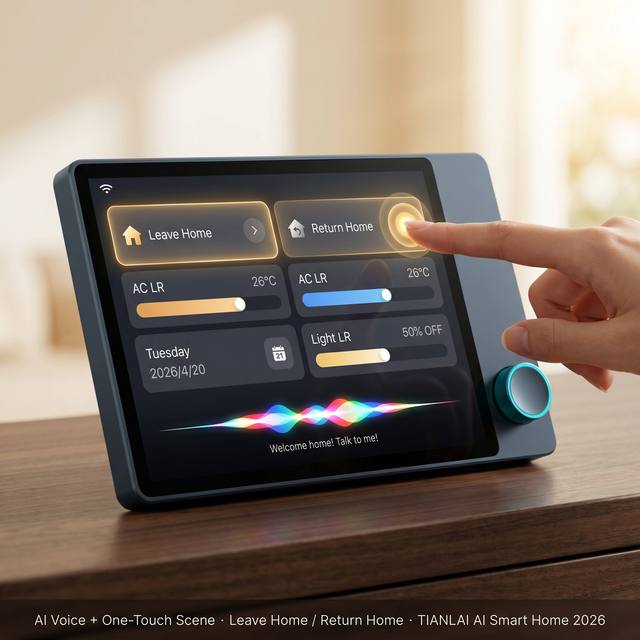 Modern Tuya Zigbee WiFi Smart Home Control Panel With Knob 4 Inch Touch Screen Hub for Intelligent Building Wholesale 10inch
