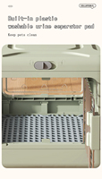 Boîte de transport pliable pour animaux de compagnie en plastique écologique avec fermeture à bouton pour utilisation en voiture, transporteur portable pour chiens et chats