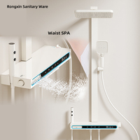 Système de douche Ensemble de douche de pluie en laiton de salle de bains de luxe Ensemble de douche thermostatique numérique intelligent mural avec massage des épaules
