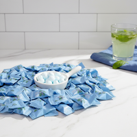 Bonbons à la menthe Kolajoy en gros, sans sucre, saveur fruitée menthe bleue, bonbons en vrac en forme de boule pour enfants, collation personnalisée