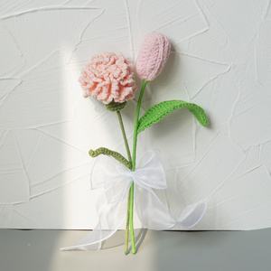 <span class=keywords><strong>Ramo</strong></span> de <span class=keywords><strong>rosas</strong></span> <span class=keywords><strong>y</strong></span> <span class=keywords><strong>tulipanes</strong></span> de ganchillo hecho a mano, flores <span class=keywords><strong>y</strong></span> plantas decorativas preservadas para regalos navideños - Product Image 2