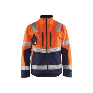 BLAKLADER - 490025175389L <b>Hi</b>-<b>Vis</b> <b>Softshell</b> <b>jacket</b> Orange/Navy blue - EAN 7330509390078 <b>HI</b>-<b>VIS</b> WORKWEAR - Product Image 1