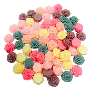 Factory 20mm Flatback Resin Rose Flowers Cabochons for DIY Crafts Jewelry Decoration