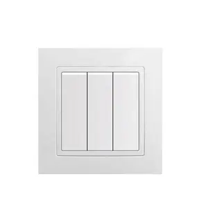 Sirode 9207 Series European Standard Modern 250V White Color 3 Gang 1 Way Electric Wall Light Switches And Sockets For Home