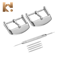 Fibbia per Cinturino Orologio in Acciaio Inossidabile Resistente, Logo Personalizzato Inciso, Fibbie per Cinturini da 18mm 20mm 22mm