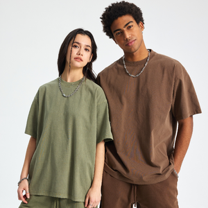 YX OEM Özel Asit Yıkama Tişört Erkek Oversize Pamuklu Tişört Vintage Sokak Giyim Logolu Baskılı Tişört Rahat Kesim Bol Krop Tişört - Product Image 6