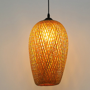 Luminaire suspendu en rotin de bambou de style nordique moderne, luminaire rond en osier pour la décoration de la maison, cuisine, salle à manger - Product Image 1