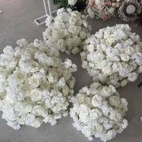 Vente flash : Boule de fleurs artificielles en soie blanche de 50/60/70/80 cm pour arrangements floraux de mariage, centre de table, décoration