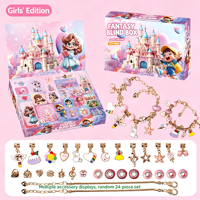 Bracelet en métal perlé fait main pour Noël, bijoux DIY, jouet amusant, boîte surprise, cadeaux d'unboxing, cadeaux de fête, perles Kawaii, fêtes de fin d'année