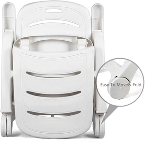 <span class=keywords><strong>Sdraio</strong></span> <span class=keywords><strong>Pieghevole</strong></span> in Plastica per Spiaggia, <span class=keywords><strong>Sedia</strong></span> da Esterno per Patio e Terrazza, Lettino Regolabile con 5 Posizioni Reclinabili e Braccioli, Bianco - Product Image 3