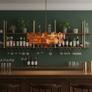 <span class=keywords><strong>Lustre</strong></span> de luxe post-moderne de style français du milieu du siècle, design américain rétro, <span class=keywords><strong>pour</strong></span> salon et salle à manger, télécommande, taille moyenne - Product Image 3
