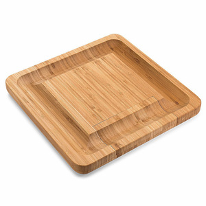 Bamboo cheese board <b>set</b>, bamboo cheese knife <b>set</b>, cheese board drawer, cheese board, cutting board, <b>square</b> - Product Image 3