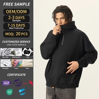 Sweat-shirts pour hommes de haute qualité, à fermeture éclair quart, surdimensionnés, en coton vintage, streetwear de créateur premium