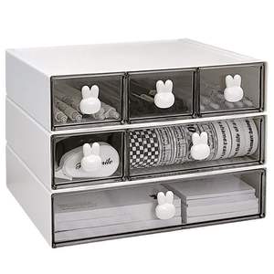 Boîte de rangement de bureau pour étudiants de haute qualité MM, boîte de rangement en plastique <span class=keywords><strong>blanc</strong></span> avec tiroir - Product Image 2