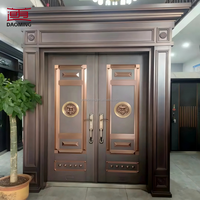 Porte double vitrée en aluminium insonorisée à ouverture latérale, finition moderne, coupe-vent et étanche, pour murs extérieurs d'hôtel