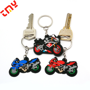Tùy Chỉnh Thiết Kế Phim Hoạt Hình Dễ Thương Nhựa Cao Su Silicone PVC Xe Máy Hình Dạng Móc Chìa Khóa Móc Chìa Khóa Với Sling - Product Image 4