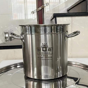 Seau à soupe en acier inoxydable 304 extra épais à fond composite en acier à cinq couches avec couvercle compatible avec les cuisinières à induction et le feu ouvert - Product Image 4
