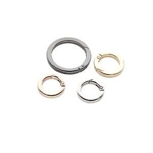 Factory Wholesale Circle Spring Snap Clips Hooks Round Keychain Key Ring