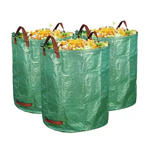ถุงเครื่องมือทำสวน5ขนาดถุงขยะพลาสติกแบบใช้ซ้ำได้ถุงขยะใส่ใบไม้ใช้ในสวนแคมป์ปิ้งสวน