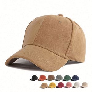 Casquette de baseball en daim personnalisée avec logo, unisexe, pour l'hiver, couleur unie, style tendance, bonnets en polaire à motif de dessin animé - Product Image 2