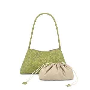 Sac de voyage coloré en cuir PU tressé, style mode féminin, doublure polyester, fermeture ouverte, moins de 20L, bandoulière unique - Product Image 5