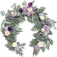 Vente en gros de fleurs artificielles pour la décoration de tables et chaises de mariage, 6 pieds, fausses fleurs, eucalyptus, roses artificielles, guirlande de fleurs