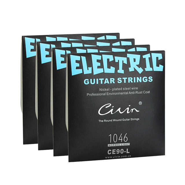 Customized Logo Light 10-46 Anti-rust High Carbon Hexangular Nickel Plated Ball End Steel Electric Guitar Strings 6-string Set