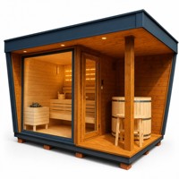 Sauna compact pour 1 à 6 personnes, utilisation en extérieur, sauna en bois, sauna à spectre complet avec éclairage LED, contrôle numérique de la température, cabine