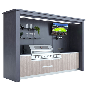 <span class=keywords><strong>Cuisine</strong></span> extérieure multifonctionnelle intégrée STEELLIVING, armoire modulaire en acier inoxydable 304 avec barbecue intégré - Product Image 2