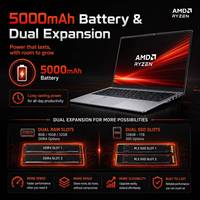 Laptop AMD Ryzen 7 5825U 16GB RAM 512GB SSD Windows 11 berbodi logam, layar 15.6 inci, kelas atas, terlaris tahun 2027, dengan port Type-C, cocok untuk