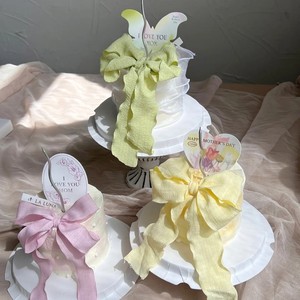 Decoraciones para pasteles con miel y dulzura, lazo de cinta con volantes para el Día de la Madre, suministros para decorar pasteles de cumpleaños - Product Image 2