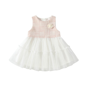 Robe de soirée en dentelle à deux pièces pour filles, style tutu, rose clair, manches longues avec décoration de perles, vêtements pour enfants, fille - Product Image 5