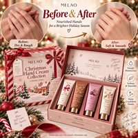 Coffret Cadeau Crème Mains Marque Blanche – Cadeaux de Noël pour Elle – Hydratant et Éclaircissant – Coffret Soin des Mains pour Femme